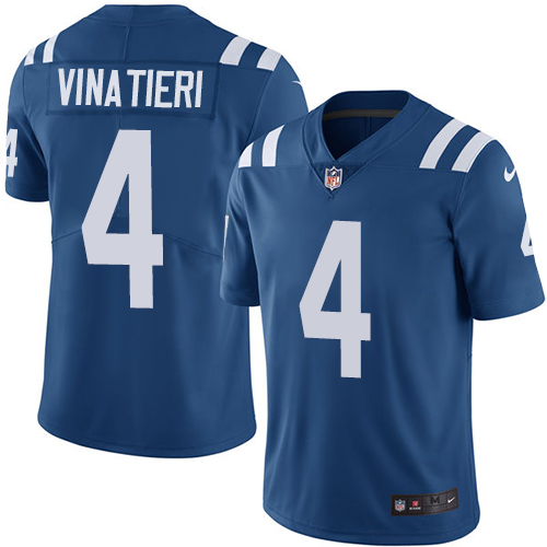 Nike Colts #4 Adam Vinatieri Royal Blue Team Color Men's Stitched NFL Vapor Untouchable Limited Jersey - Click Image to Close